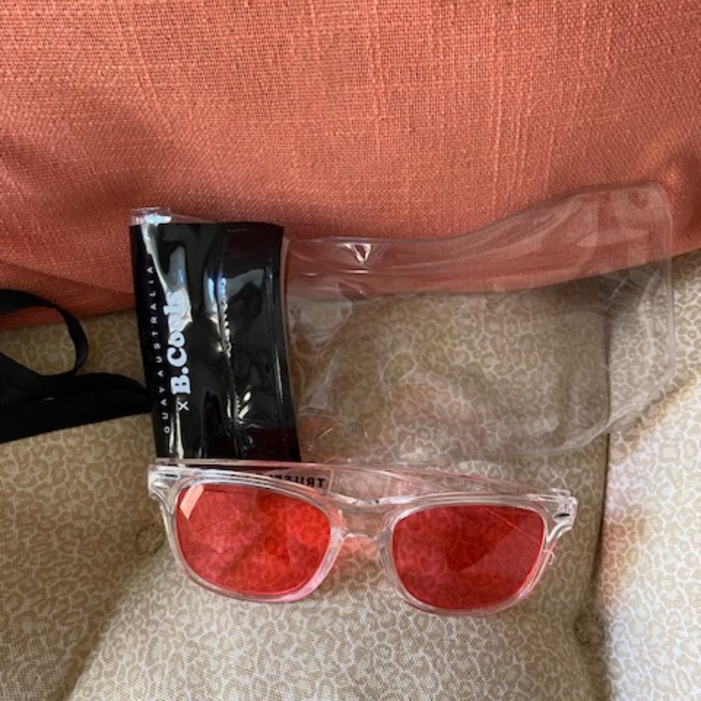Quay Australia Clear Frame Pink Sunglasses